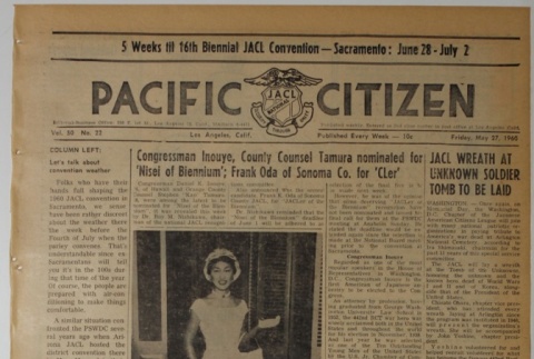 Pacific Citizen, Vol. 50, No. 22 (May 27, 1960) (ddr-pc-32-22)
