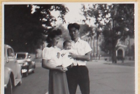 Couple with baby (ddr-densho-522-41)