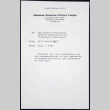Memo to MDC Chapter Presidents, Redress Representatives and Interested Individuals from Bill Yoshino (ddr-chijacl-1-266)