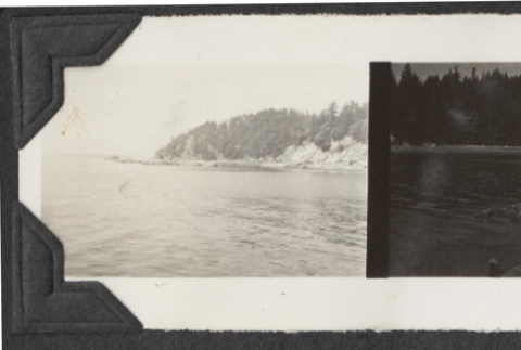 Trio of photos of water and shoreline (ddr-densho-466-929)