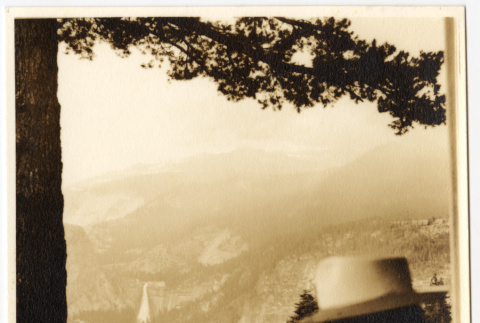 View overlooking a waterfall and valley (ddr-densho-542-817)