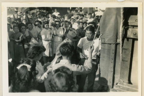 Crowd by truck (ddr-densho-37-879)