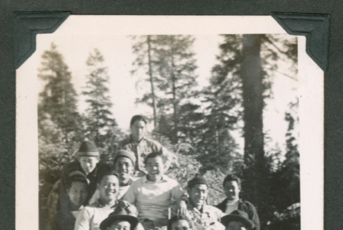 Group of men in forest (ddr-densho-550-265)