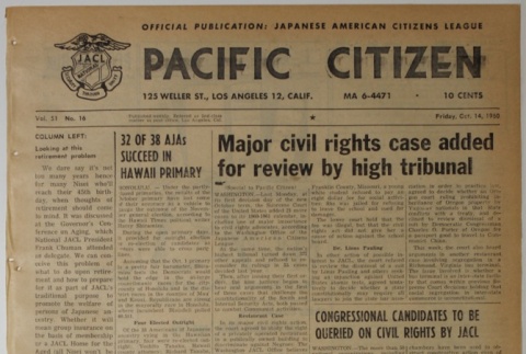 Pacific Citizen, Vol. 51, No. 16 (October 14, 1960) (ddr-pc-32-42)