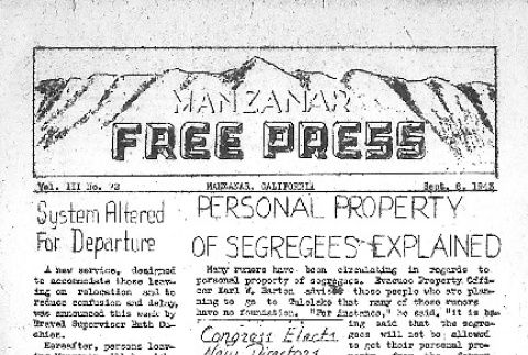 Manzanar Free Press Vol. III No. 72 (September 8, 1943) (ddr-densho-125-164)
