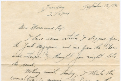 Letter from Tadashi Ishida to Mr. & Mrs. Y Ishida (ddr-densho-535-257)