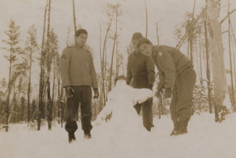 Soldiers with snowman (ddr-janm-17-39)