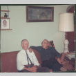 Chester Sakura Sr and man sitting on sofa (ddr-densho-523-460)