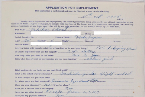 Employment application (ddr-densho-424-481)