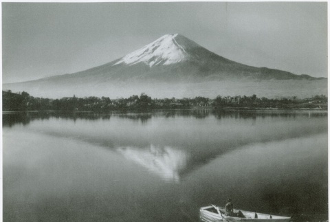 Lake after a typhoon with mountain in the background (ddr-densho-299-224)