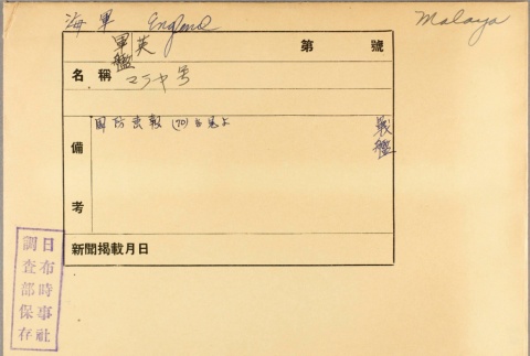 Envelope of HMS Malaya photographs (ddr-njpa-13-536)