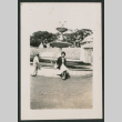 one woman sitting on a fountain (ddr-densho-378-770)