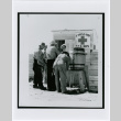 View of Carpenters Getting Drink of Water at Hart (sic) Mountain Relocation Camp, c. 1941 (ddr-densho-122-748)