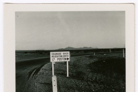 Colorado River Relocation Center road sign (ddr-densho-475-341)