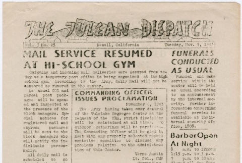 Tulean Dispatch Vol. 7 No. 25 (November 9, 1943) (ddr-densho-65-441)