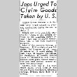Japs Urged to Claim Goods Taken by U.S. (September 8, 1946) (ddr-densho-56-1166)