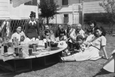 Group at picnic in backyard (ddr-ajah-6-199)