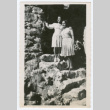 Two women standing on stone steps (ddr-densho-368-177)