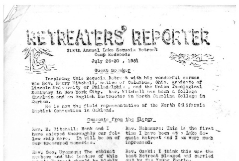 Retreaters' Reporter, 1951 (ddr-densho-336-76)