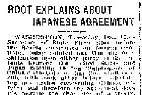 Root Explains About Japanese Agreement (December 17, 1908) (ddr-densho-56-135)