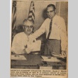 Photograph and article regarding a retiring government worker and his replacement (ddr-njpa-2-338)