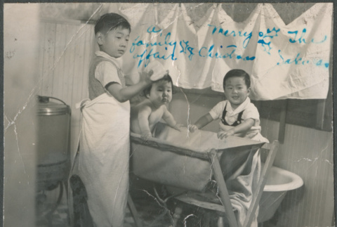 Photo of David, Gerald and Chester Jr. Sakura (ddr-densho-523-133)
