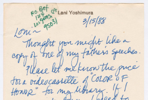 Speech: National Memorial Service in Honor of Japanese-American Servicemen who Fought in World War II (ddr-densho-1007-1837)