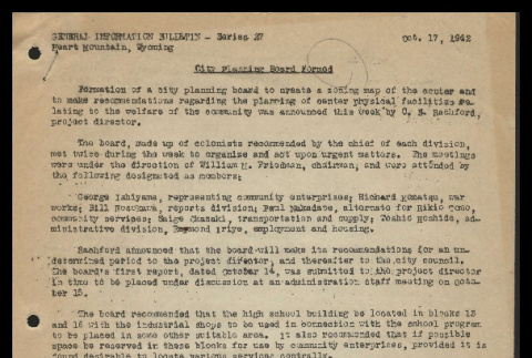 General information bulletin (Cody, Wyo.), series 27 (October 17, 1942) (ddr-csujad-55-659)