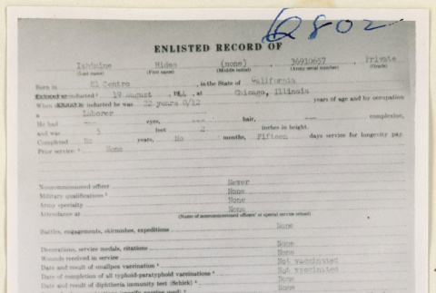 Enlisted record of Hideo Ishimine (ddr-densho-37-1804)