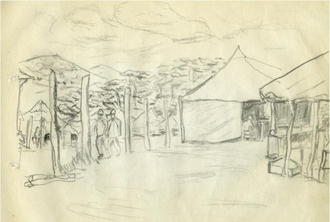 Drawing done by a Japanese prisoner of war (ddr-densho-179-203)