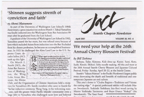 Seattle Chapter, JACL Reporter, Vol. 38, No. 4, April 2001 (ddr-sjacl-1-488)