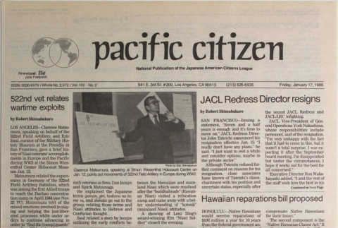 Pacific Citizen, Vol. 102, No. 2 (January 17, 1986) (ddr-pc-58-2)