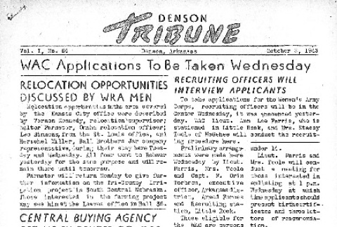 Denson Tribune Vol. I No. 64 (October 8, 1943) (ddr-densho-144-105)