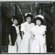 Photograph of nurses standing in front of the Manzanar hospital (ddr-csujad-47-199)
