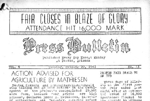 Poston Press Bulletin Vol. V No. 13 (October 20, 1942) (ddr-densho-145-138)