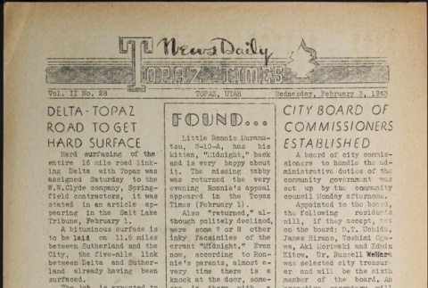 Topaz Times Vol. II No. 28 (February 3, 1943) (ddr-densho-142-90)
