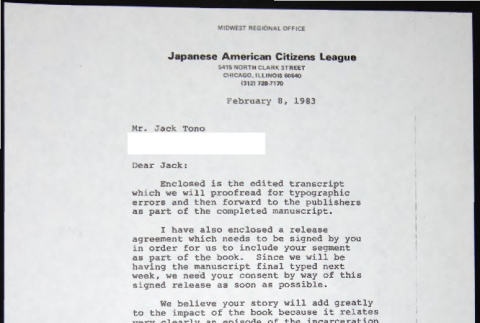 Letter to Jack Tono from Bill Yoshino (ddr-chijacl-1-768)