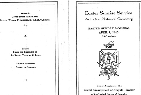 Program for the Easter Sunday service at Arlington National Cemetery (ddr-densho-563-32)