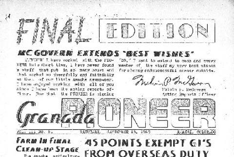 Granada Pioneer Vol. III No. 91 (September 15, 1945) (ddr-densho-147-300)