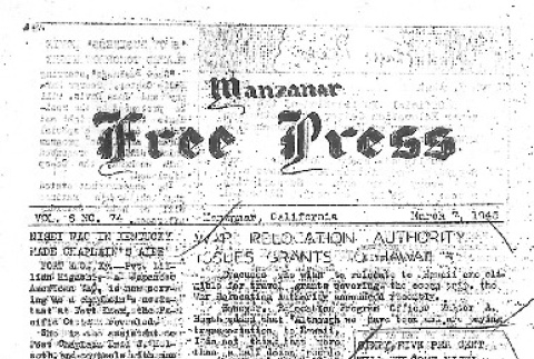 Manzanar Free Press Vol. 6 No. 74 (March 7, 1945) (ddr-densho-125-318)