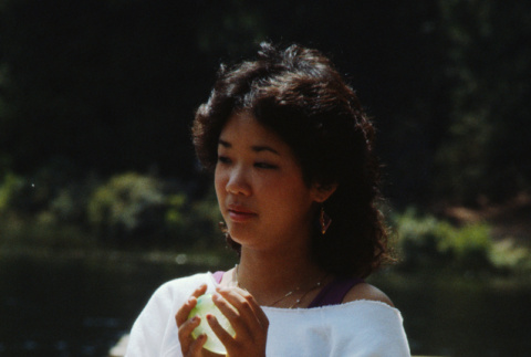 Lori Uyesugi during the balloon toss (ddr-densho-336-1540)