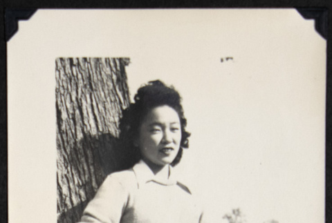 Woman wearing a knit sweater (ddr-densho-542-725)