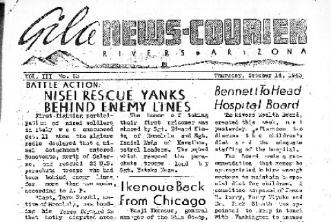 Gila News-Courier Vol. III No. 23 (October 14, 1943) (ddr-densho-141-169)