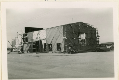 South side of auditorium under construction (ddr-densho-37-1326)