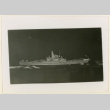 Side view of a battleship model (ddr-densho-37-1349)