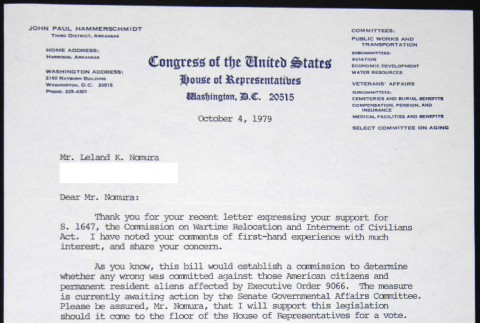 Letter to Leland Nomura from John Paul Hammerschmidt (ddr-chijacl-1-358)