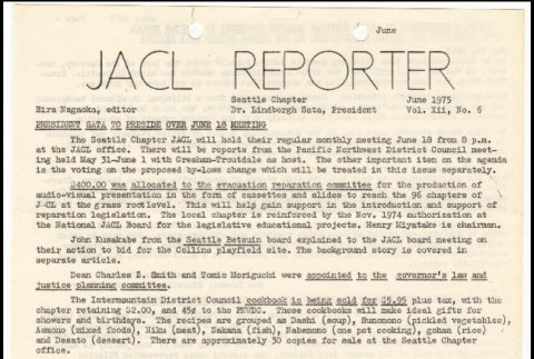 Seattle Chapter, JACL Reporter, Vol. XIII, No. 6, June 1975 (ddr-sjacl-1-247)