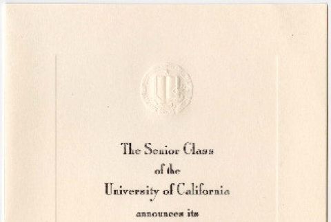 Invitation and ticket to commencement at Berkeley (ddr-densho-410-252)