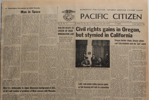 Pacific Citizen, Vol. 52, No. 16 (April 21, 1961) (ddr-pc-33-16)