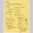Song and sound list (ddr-densho-1007-890)
